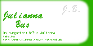 julianna bus business card